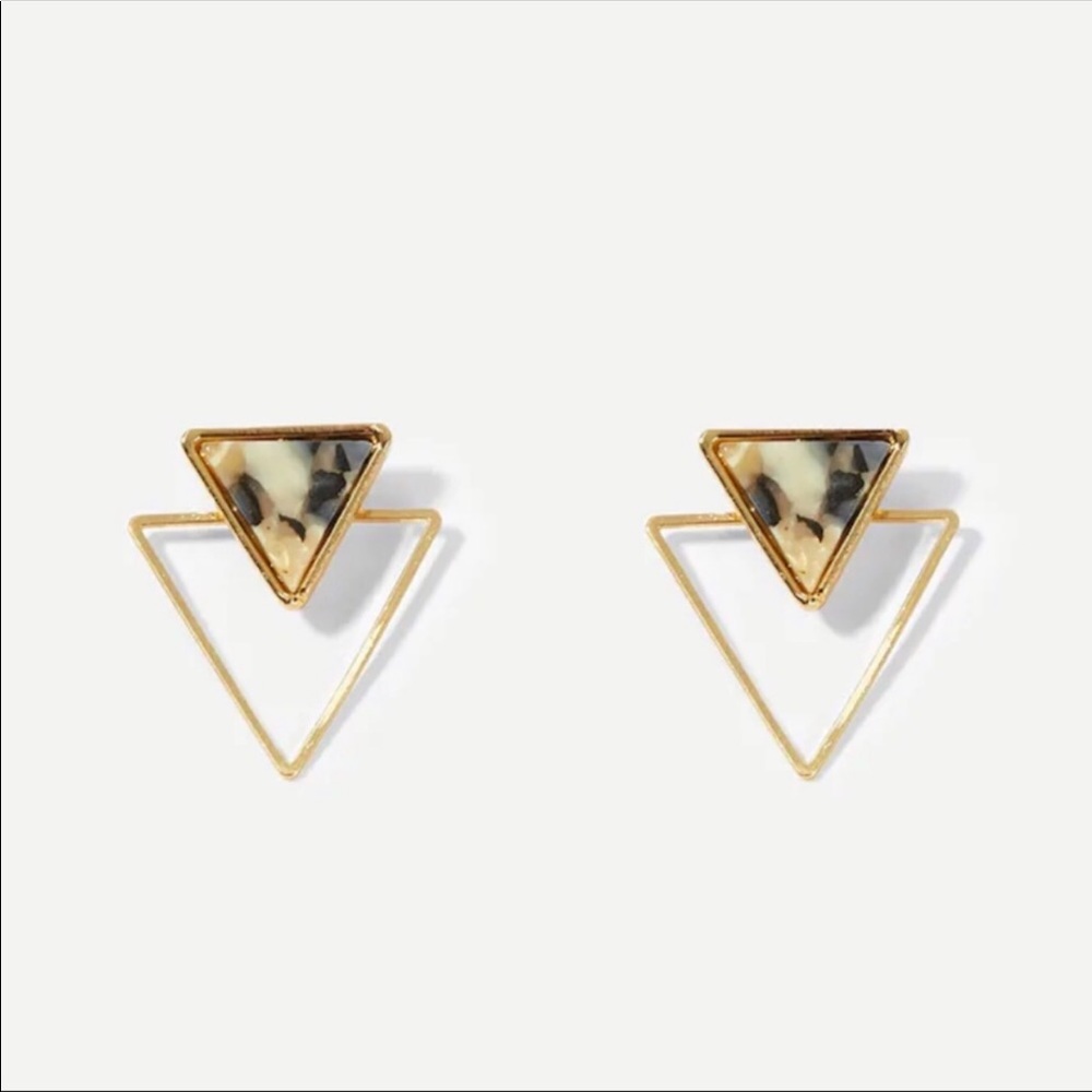 Geometric Double Triangle Earrings
